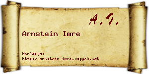 Arnstein Imre névjegykártya