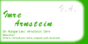imre arnstein business card